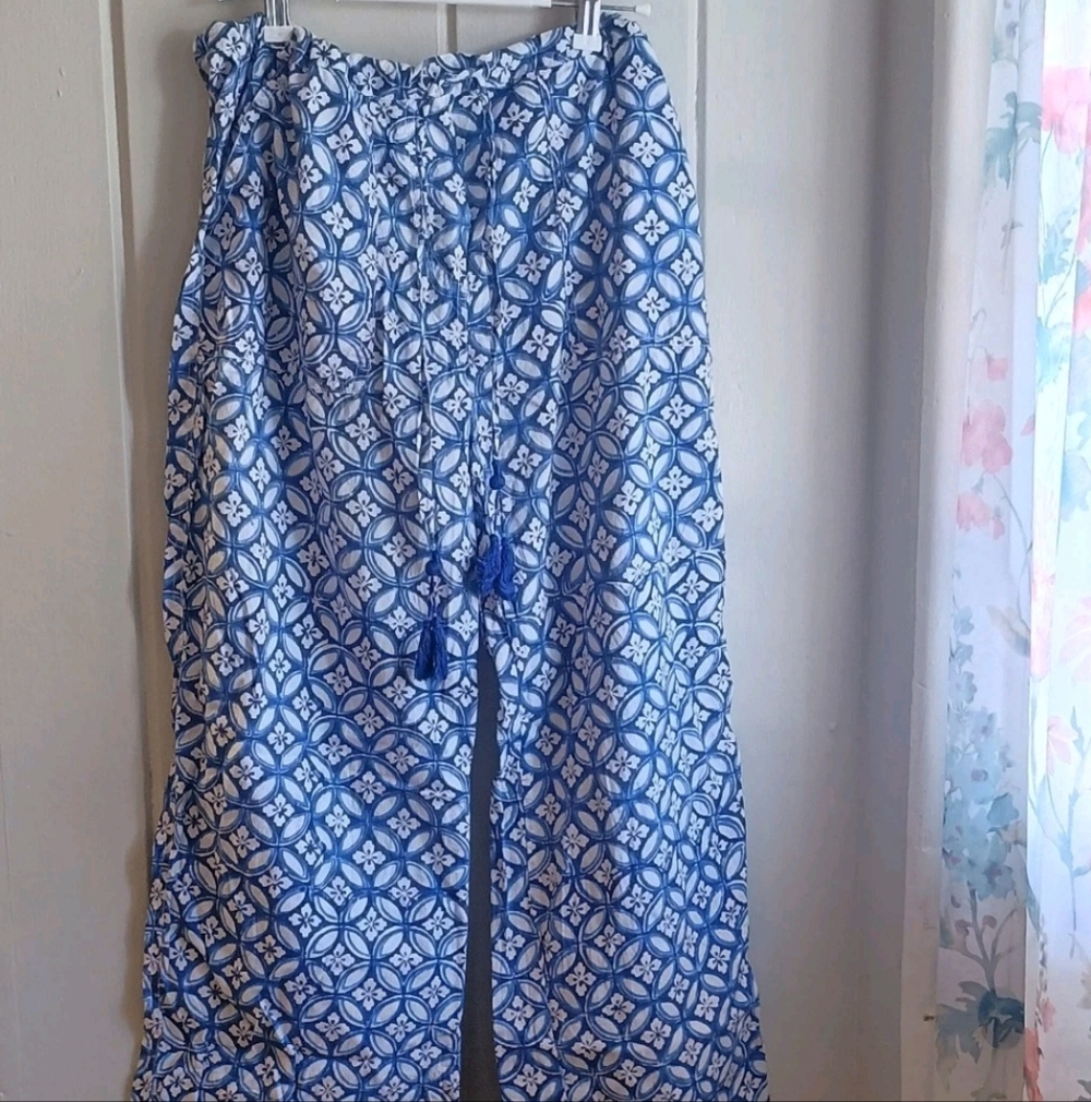 Pax Philomena Blue Patterned Cotton Pants